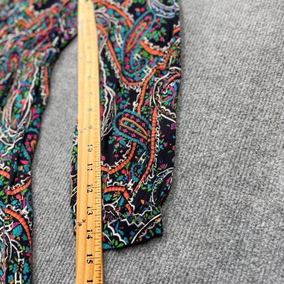 Maeve Anthropologie Boho Paisley Dress Flowy Long Sleeve Navy/Multicolor Size S - Picture 15 of 15